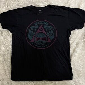 Obey Black and Purple Graphic Tee